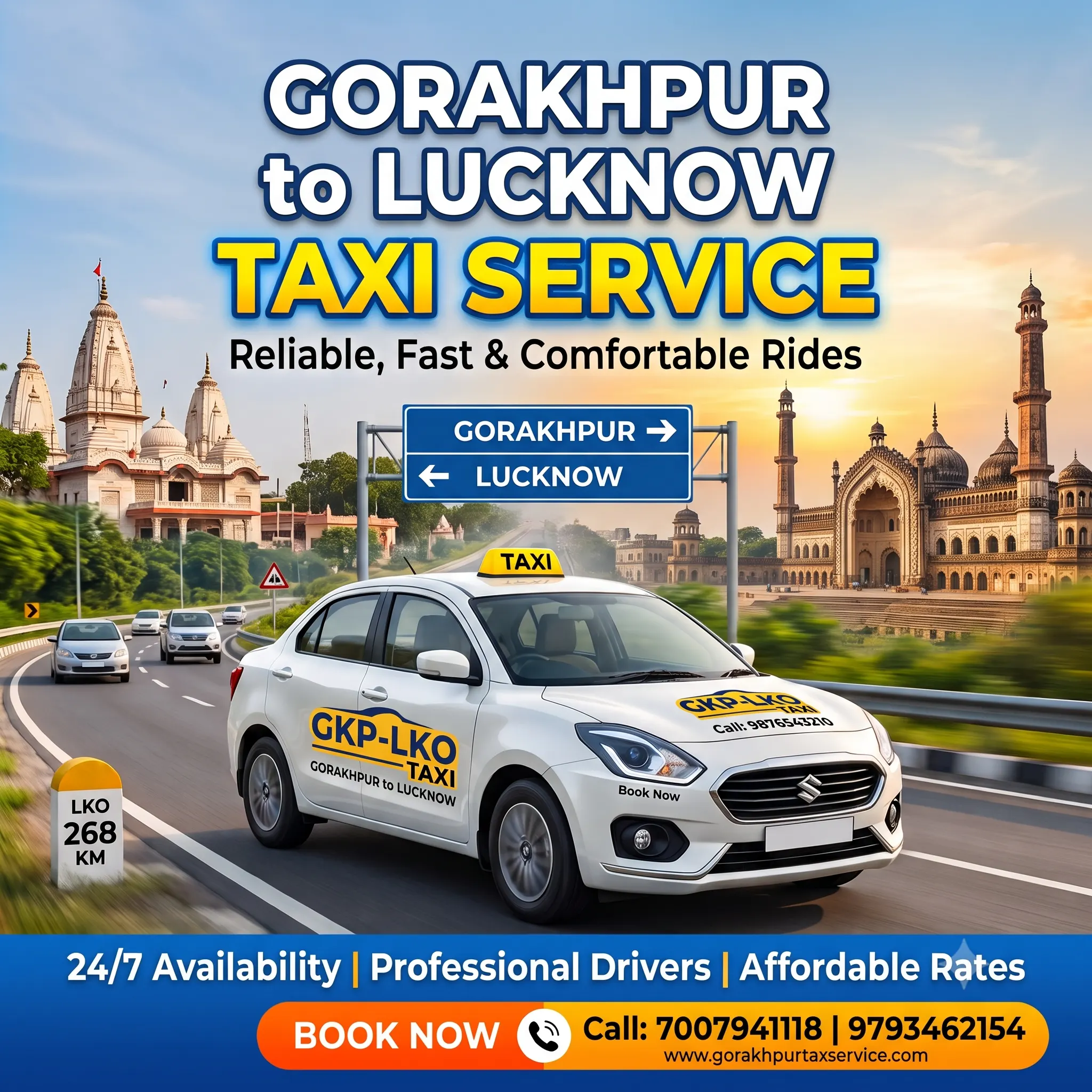 Gorakhpur to Lucknow taxi