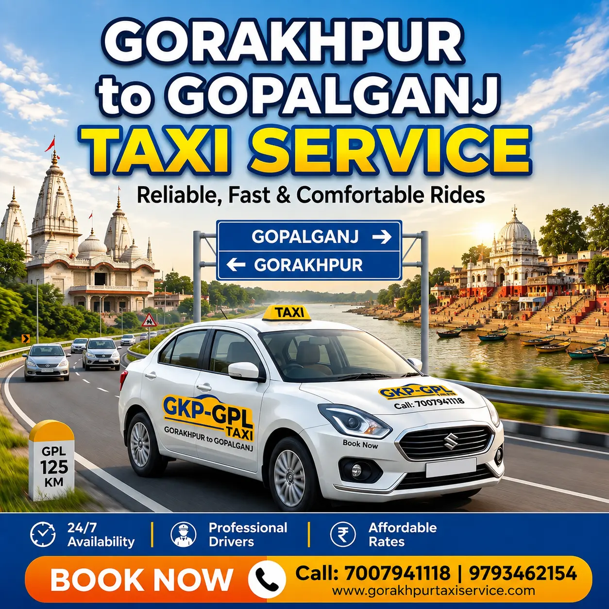 Gorakhpur to Gopalgaj taxi