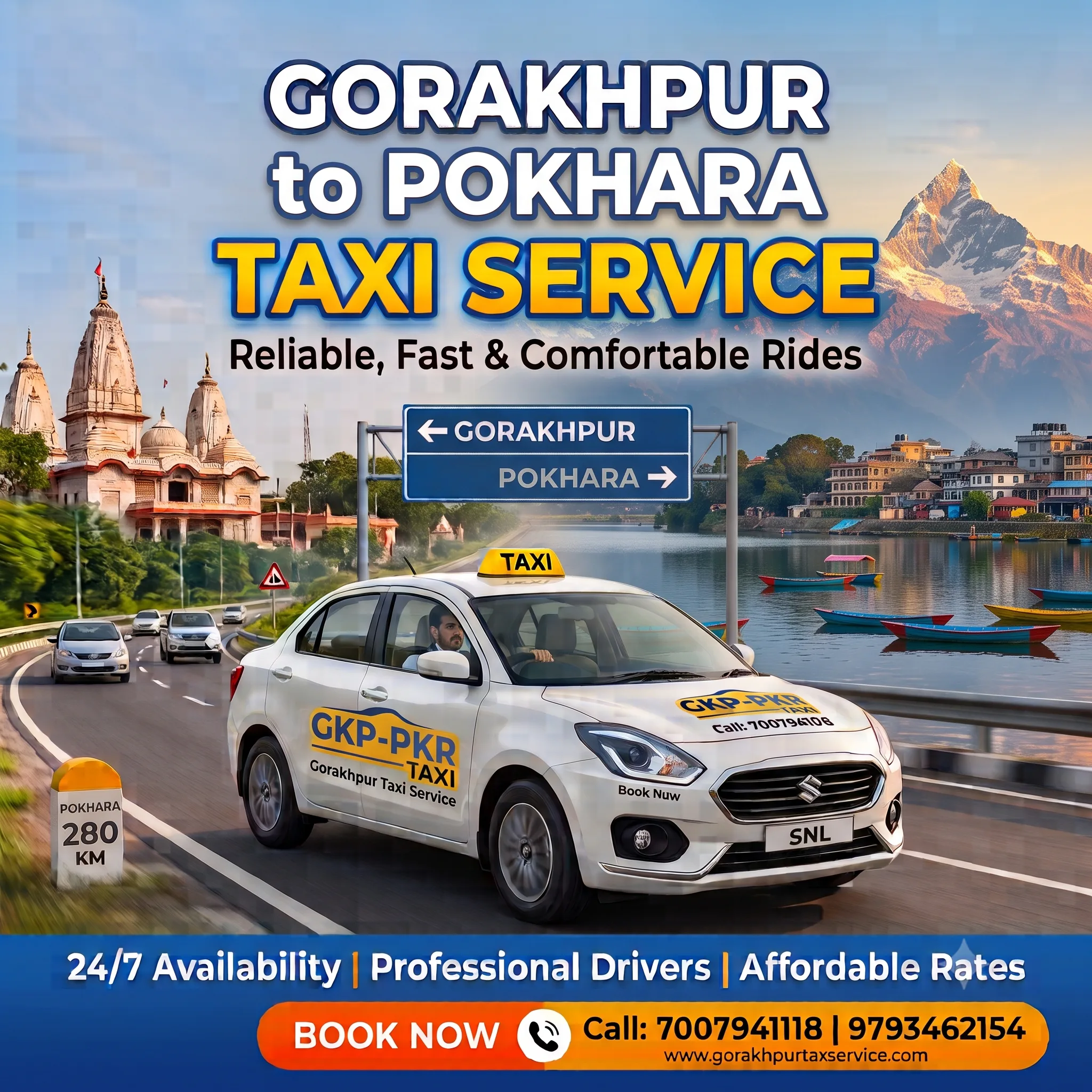Gorakhpur to Pokhara taxi