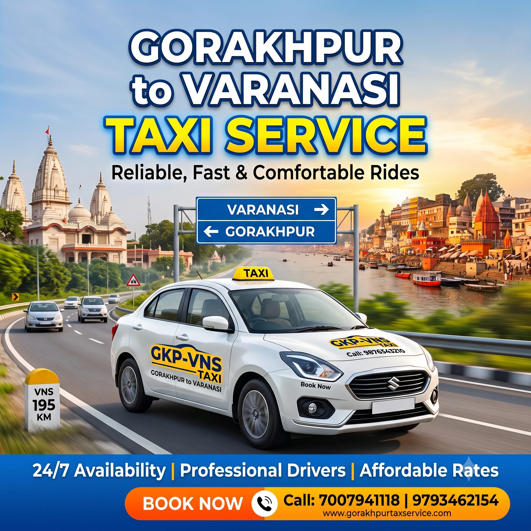 Gorakhpur to Varanasi taxi